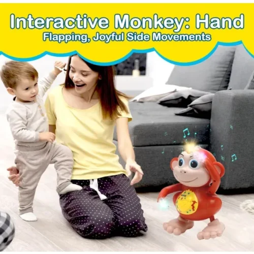 Dancing Monkey Toy with Music and Flashing LED Lights for Kids