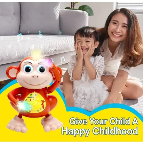 Dancing Monkey Toy with Music and Flashing LED Lights for Kids