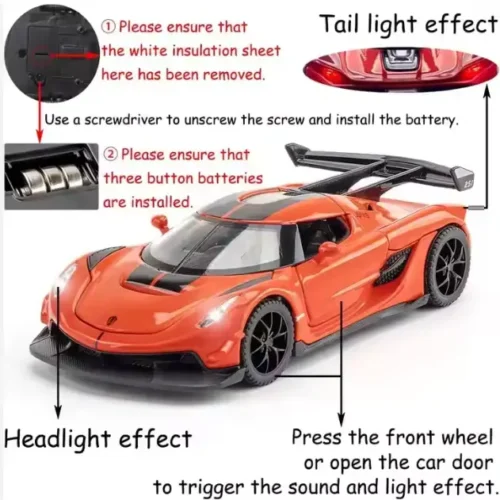 Orange Supercar Diecast Toy Car