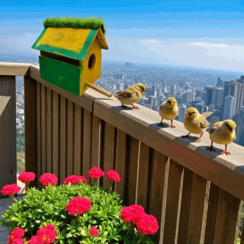 Wooden Bird House for Sparrows
