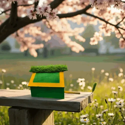 Wooden Bird House for Sparrows