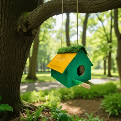 Wooden Bird House for Sparrows