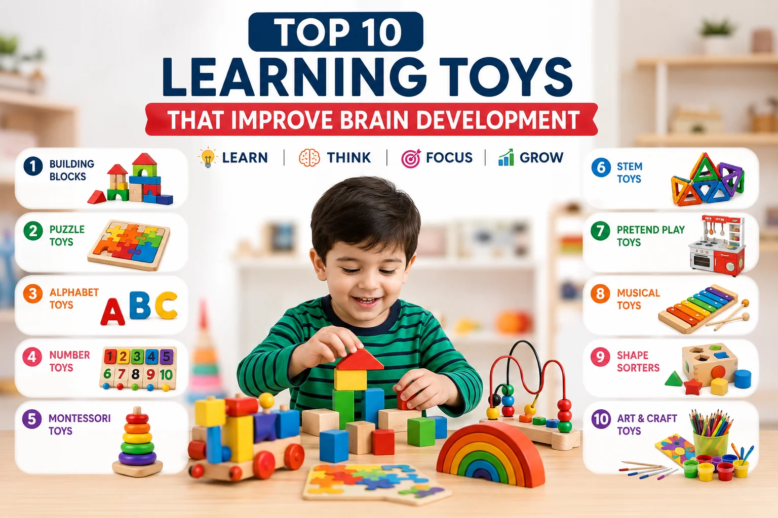 Top 10 Learning Toys That Improve Brain Development
